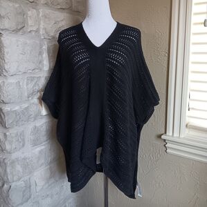 New Gap Women's Crochet Open Front Poncho Sweater Sz XXS/XS